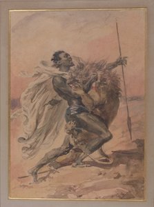 戦士とライオンの闘争