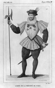 アンリ3世（1574-89）の治世中にパリの植民地を守る 作： Alexandre Massard
