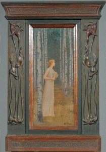 通り過ぎる女性（キャンバスに描かれた絵）