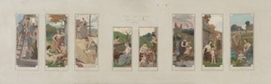 クールブヴォワ市庁舎のスケッチ：祭りの日。休憩中。作品。若い娘。母親。献身。祖母。教育 作： Alexandre Seon