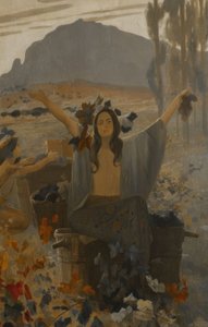 壁画、シンボリスト。テラサのサグララのカサ・アレグレ。 作： Alexandre de Riquer