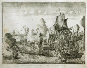 1714年、1715年7月27日のガント海軍の戦い 作： Alexei Fyodorovich Zubov