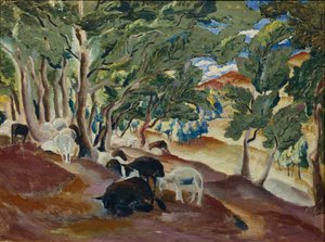 コロルコフスキー ダチャ。 森の端にいる羊、1918 作： Alexei Ilyich Kravchenko