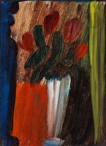 白い花瓶の静物花、1936年。 作： Alexei Javlensky von