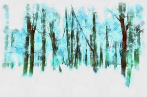 森の中の冬,2020,(ミクストメディア)