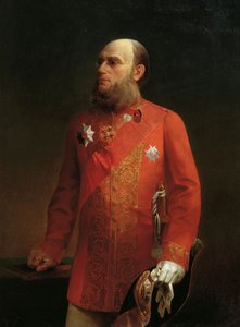 ロシアの地理学者ピョートル・セメノフ・チャン・シャンスキーの肖像、1827～1914年、1874年。 作： Alexei Mikhailovich Kolesov