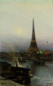 夜のエッフェル塔（1889年）。