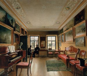マナーハウスのインテリア、1830年代 作： Alexei Vasilievich Tyranov