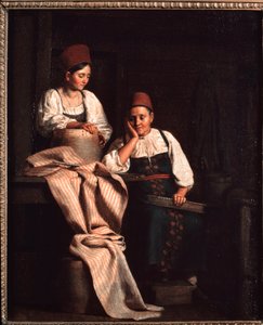 織工 - Alexei Vasilyevich Tyranov (1808-1859) による絵画、キャンバスに油彩、ロシア美術 19 世紀 - State Tretyakov Gallery、モスクワ 作： Alexei Vasilievich Tyranov