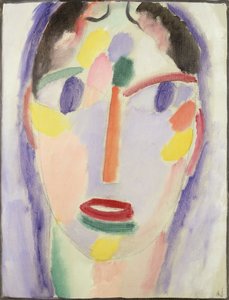 青い頭;頭に青、1918 作： Alexej von Jawlensky