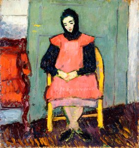 黄色い椅子の少女、1906-07 作： Alexej von Jawlensky
