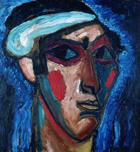 男の頭（アレクサンダーサシャロフ）、1911年 作： Alexej von Jawlensky