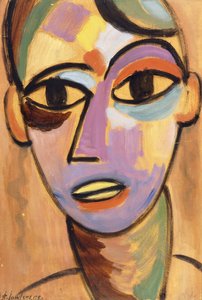 神秘的な頭：Jungling I、c.1917 作： Alexej von Jawlensky