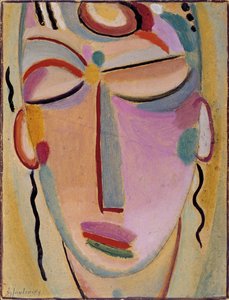 神秘的な頭: 瞑想 作： Alexej von Jawlensky