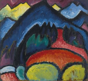 オーベルストドルフ-山。 1912 作： Alexej von Jawlensky