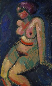 座っている女性のヌード 作： Alexej von Jawlensky
