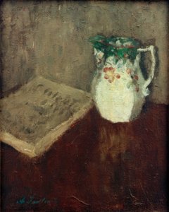 水差しと本のある静物 作： Alexej von Jawlensky