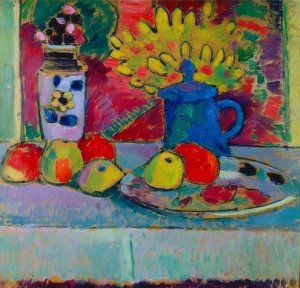 花と果物のある静物。 1910年頃 作： Alexej von Jawlensky