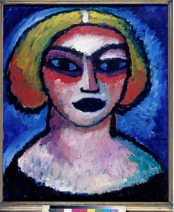 "Tete de femme" (女性の頭) Alexei von Javlensky (1864-1941) Peinture de Alexei von Javlensky (1864-1941) 1912 Dim 61x51 cm 油彩・厚紙 Staatliche Museen, Berlin 作： Alexej von Jawlensky