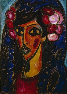 ブルーマンティラ、1913 作： Alexej von Jawlensky