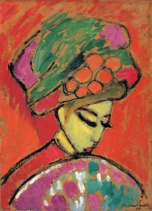 花の帽子を持つ少女、1910 作： Alexej von Jawlensky