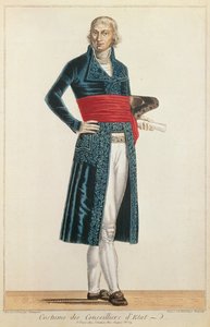 国会議員の制服、c.1804-10（カラー彫刻）