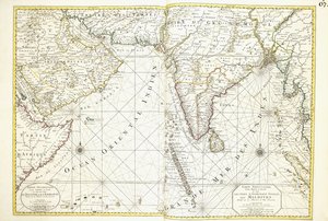 アフリカ、アラビア、インドの地図 作： Alexis Hubert Jaillot