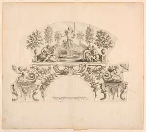 ファン リーフ、セットの 8 番目と 9 番目のプレート、「Divers Desseins de grands Fans, Encrans, et autres Ornamens, illegal et engraved par Nicolas Loire」