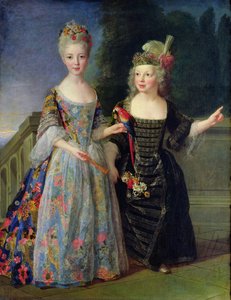 Catherine-Eleonore de Bethisy（1707-67）と彼女の兄弟であるEugene-Eleanore（1709-81）（キャンバスに油彩） 作： Alexis Simon Belle