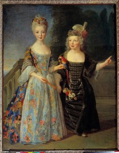 1713年から1715年にかけて、後にモントーバンの王女となるカトリーヌ・エレオノーレ・ウジェニー・ドゥ・ベティジー（1707-1767）と、後にメジエール侯爵となる弟のウジェーヌ・エレオノーレ（1709-1781）の肖像。アレクシス・シモン・ベル（1674-1734）の絵画 作： Alexis Simon Belle