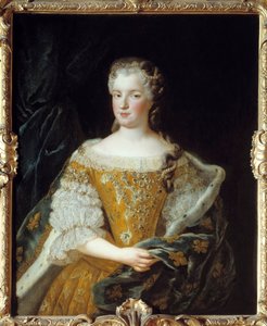 女王メアリー・レスチンスカ（1703-1768）の肖像。アレクシス・シモン・ベル（1674-1734）の絵画 作： Alexis Simon Belle