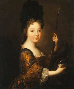 ミネルバのように、半分の長さの少女の肖像画、 作： Alexis Simon Belle