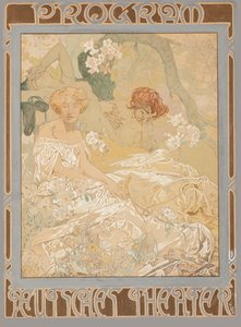 ドイツのプレイハウス。 演劇プログラム、1908 年。 作： Alfons Marie Mucha