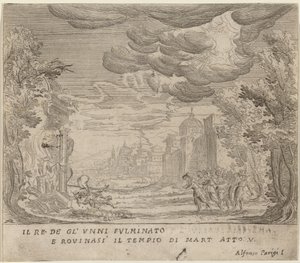 フン族の王の攻撃とマートの支配の崩壊 作： Alfonso Parigi II