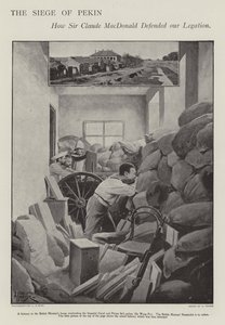 義和団の乱で包囲された北京の英国公使館を守る様子（リトグラフ 作： Alfred (after) Pearse