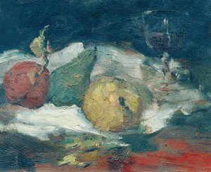 梨のある静物 作： Alfred Buchta
