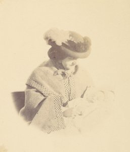 [縁取られた肖像画、赤ん坊を抱く女性]、1850 年代から 60 年代。 作： Alfred Capel Cure
