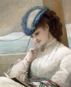 帆船で読書する少女 作： Alfred Chantrey Corbould