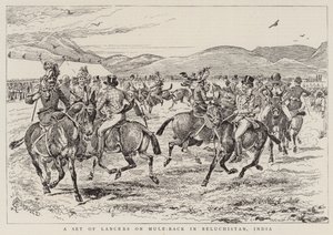 インド、ベルチスタンのラバのランサー一式 作： Alfred Chantrey Corbould