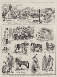 アールズコートのアメリカ展示会でのバッファロービルのワイルドウェストショー 作： Alfred Chantrey Corbould