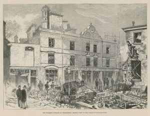 ダイナマイトはウェストミンスターで怒り狂います。スコットランドヤードの被害の概観 作： Alfred Chantrey Corbould