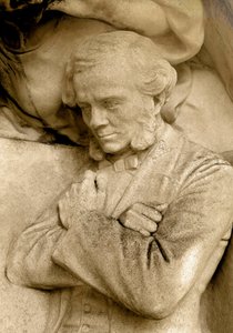 作曲家セザール・フランク（1822-1890）を描いた彫刻の詳細（S.ルソー広場、パリ 作： Alfred Charles Lenoir