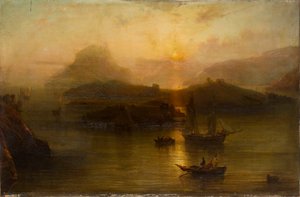 「ウィックローヘッドとブラックロック城」、1827-1883 作： Alfred Clint