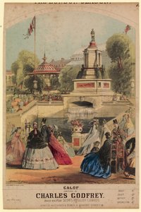 ギャロップ。 1862年の展示会に合わせて作成された王立園芸協会の庭園を表示 作： Alfred Concanen