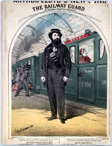 鉄道警備員、C。プロウマンによる人気のビクトリア朝の歌の楽譜のカバー、1870 作： Alfred Concanen