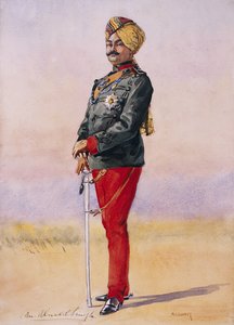 名誉少佐HUウメドシンバハドゥル、コタのマハラオ、GFマクマン少佐による「インドの軍隊」のイラスト、1911年、1908年発行