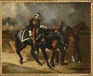 Le cuirassier blesse - 負傷したキュイラッシェ（De Dreux, Alfred (1810-1860)作）。油彩・キャンバス 作： Alfred Dedreux