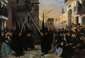 ジェノヴァ通り沿いの行列 作： Alfred Dehodencq