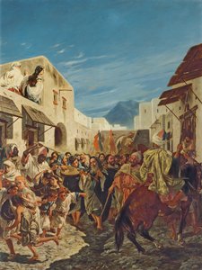 テトゥアンの通りのユダヤ人音楽家、1858年頃 作： Alfred Dehodencq