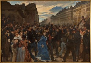 1870年7月、移動する人々、1879年頃（油彩・カンヴァス） 作： Alfred Dehodencq